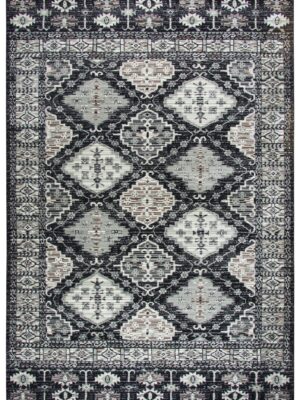 Welcome Rugs-Zenith Rug Black Grey Diamond